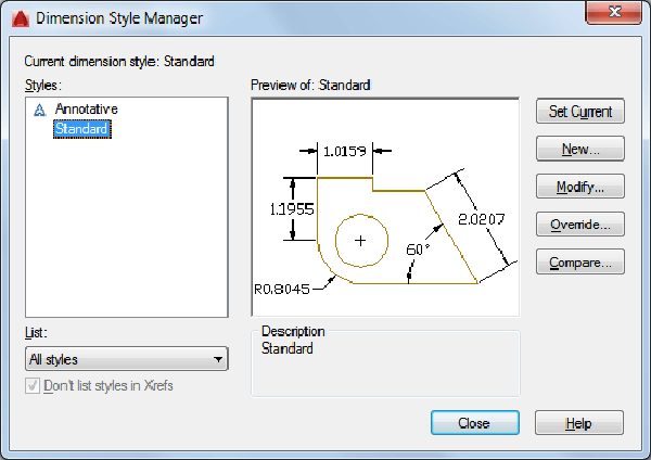 Hướng dẫn sử dụng Dimension Style Manager cho lệnh đo kích thước trong cad